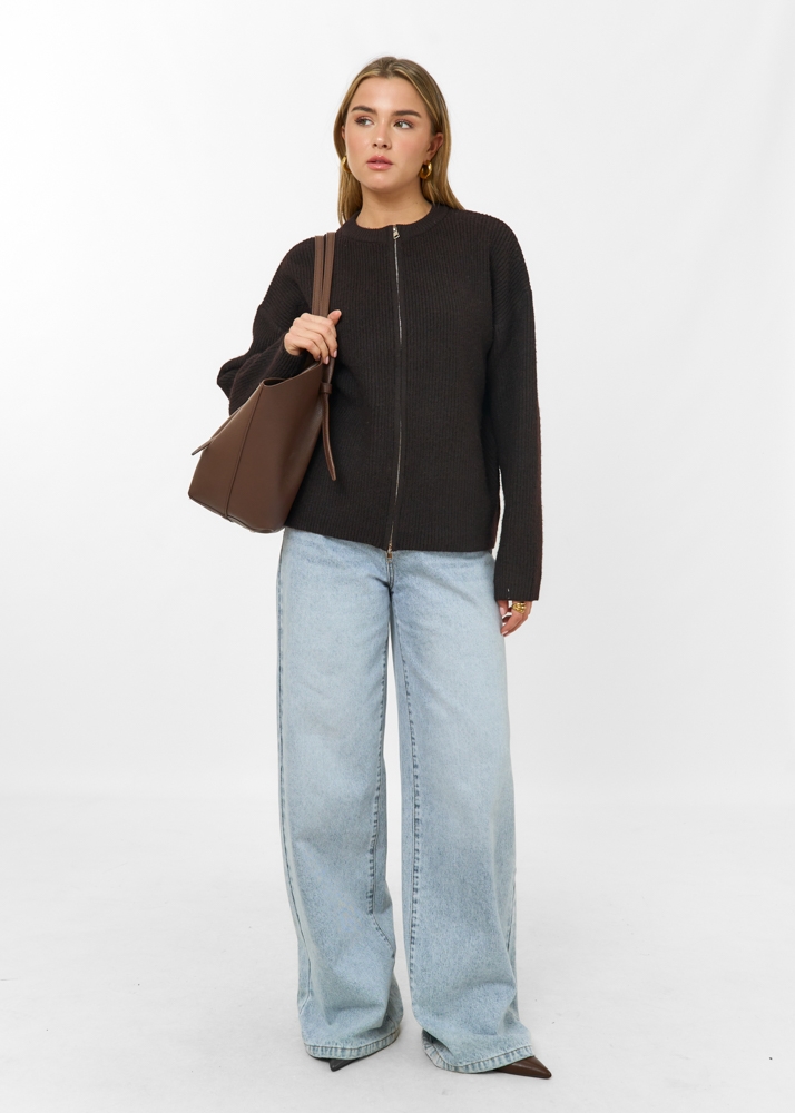 Eline vest choco bruin
