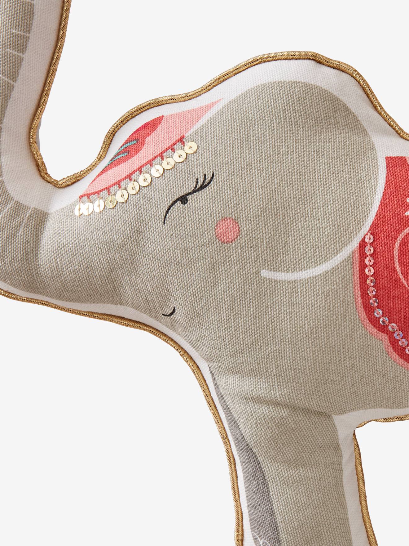 Conjunto de 2 almofadas Eden India com estampa de animais, cor marrom claro lisa com motivos.