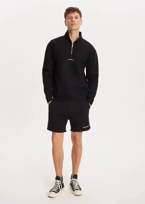 Brushed korte broek zwart (ZWART)
