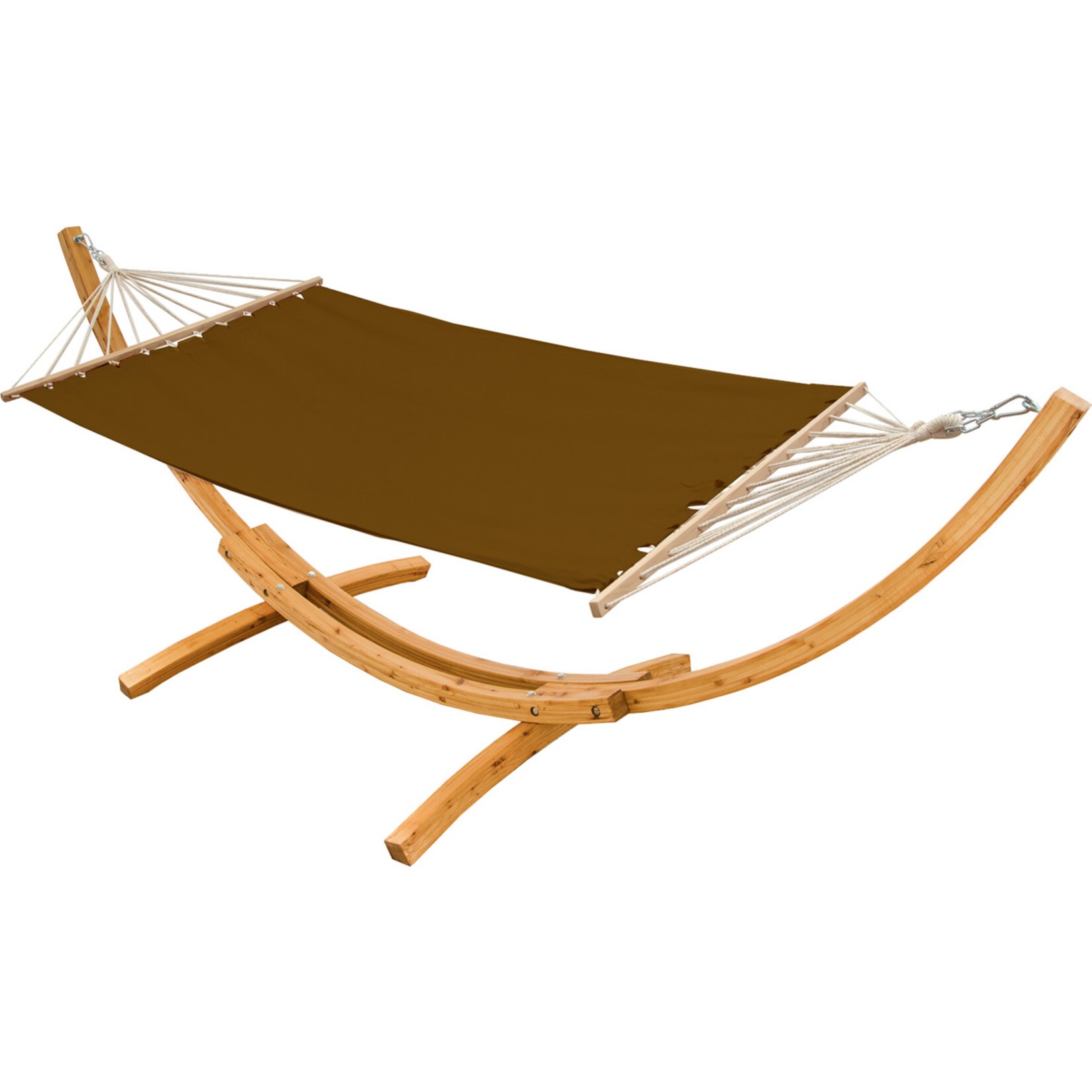 Hängematte mit Gestell 310 x 120 cm - Holz Hängemattengestell