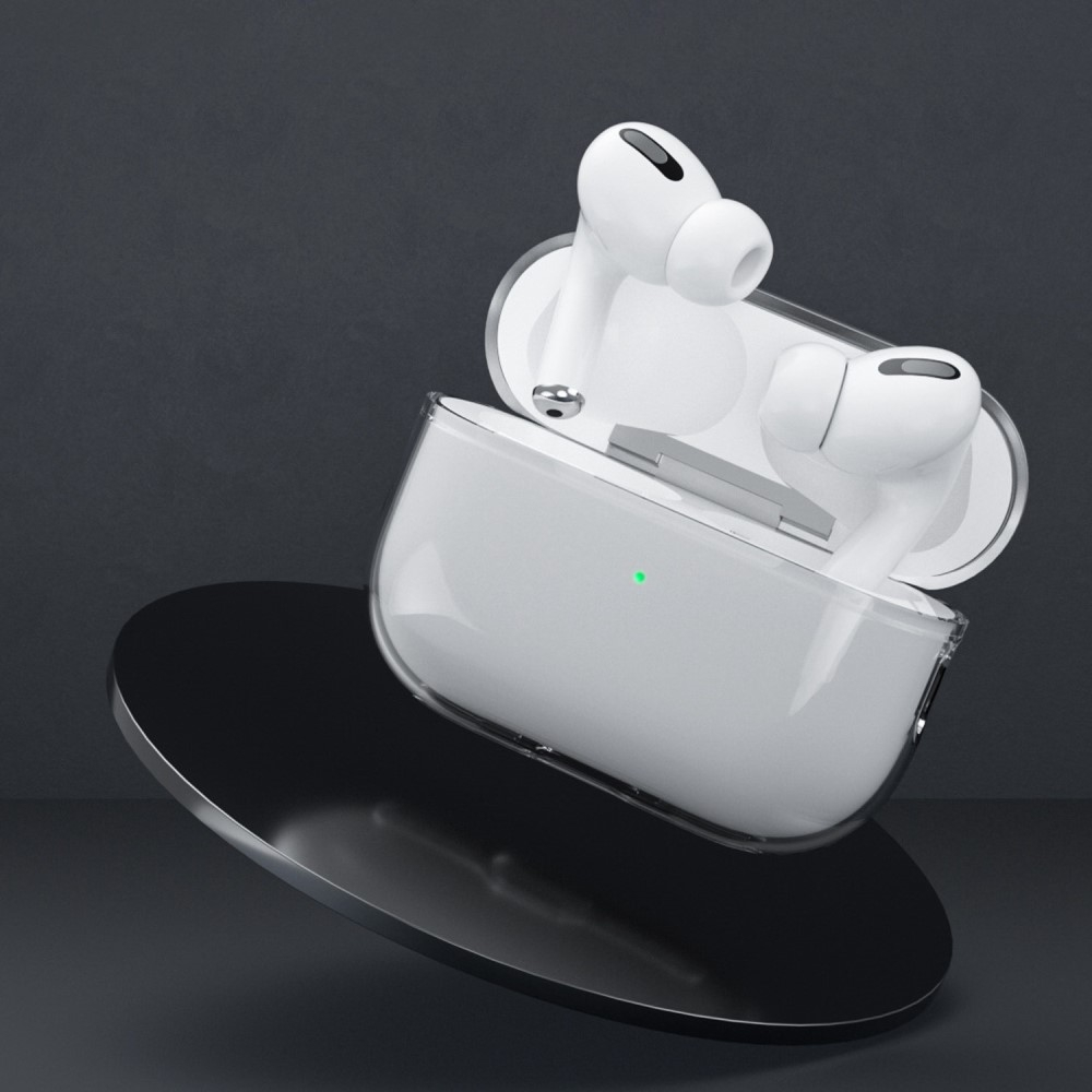 AirPods Pro 2 / AirPods Pro Gummi Schutzhülle Abdeckung mit Schlüsselring - Blau / Transparent