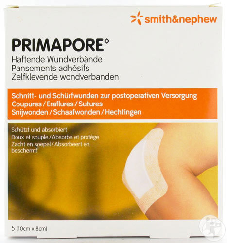 Smith&Nephew Primapore Pansements Adhésifs 10x8cm Pièces 5 (66030263)