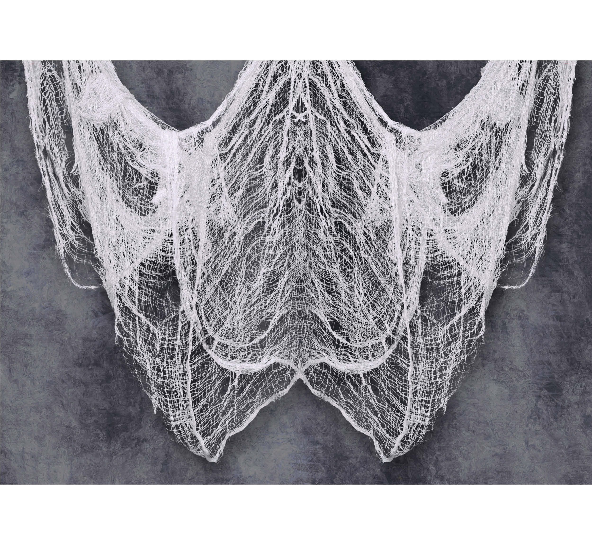 Halloween Wit Net Stof 5m