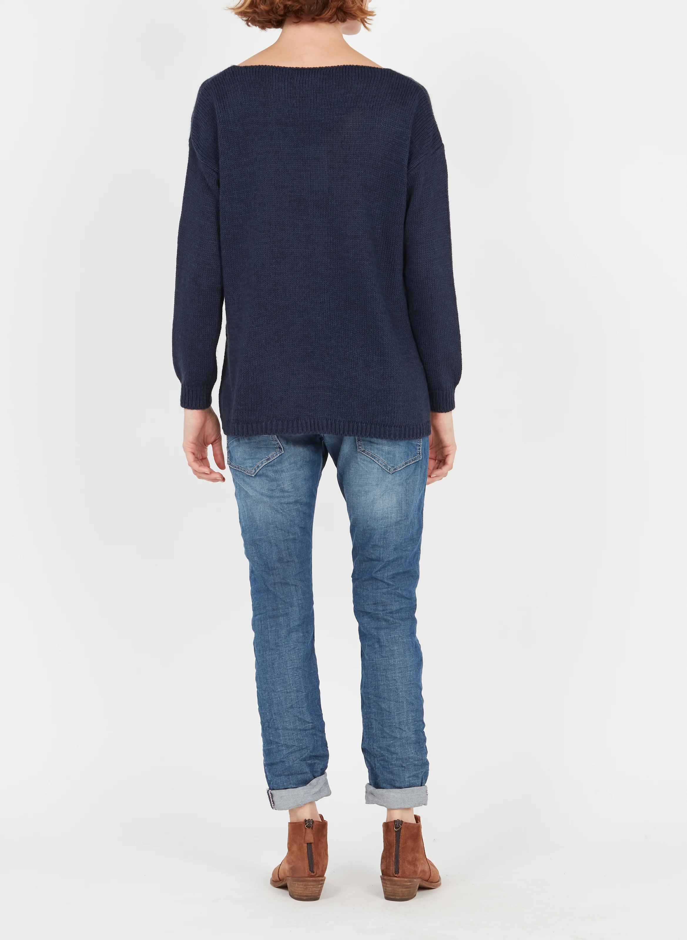 Jean boyfriend taille normale | Bleu