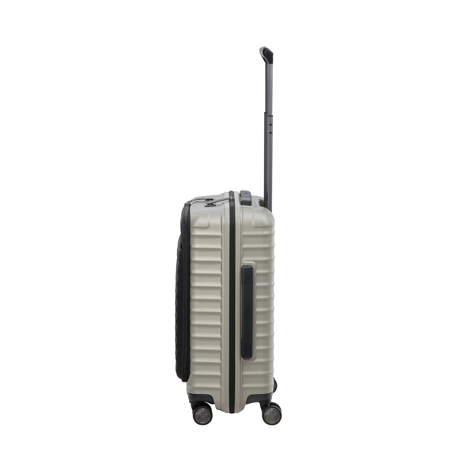 TITAN Litron 4 Wheel Trolley S Frontpocket champagne