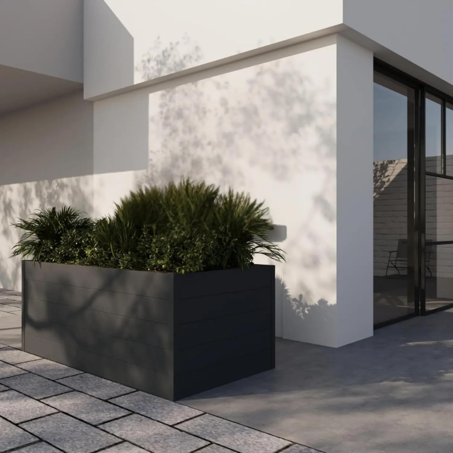 Premium Aluminium Hochbeet XXL 550x95x74 cm - Wetterfest, Robust & Pflegeleicht - Nut- und Feder-Hohlkammerprofile - Blumenbeet mit eleganten Design & Große Anbaufläche für Gemüse & Kräuter