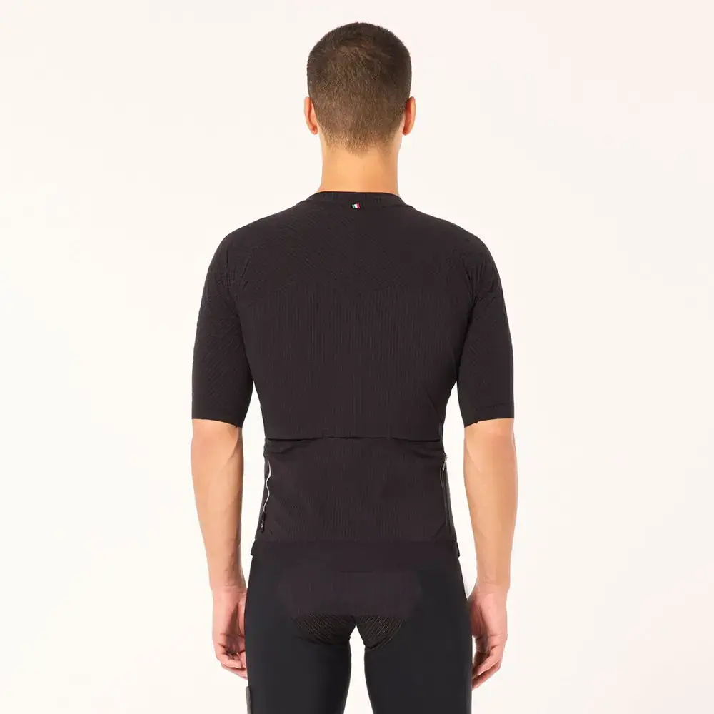Q36.5 x Oakley Gridskin Pinstripe Fietsshirt Korte Mouwen Zwart Heren