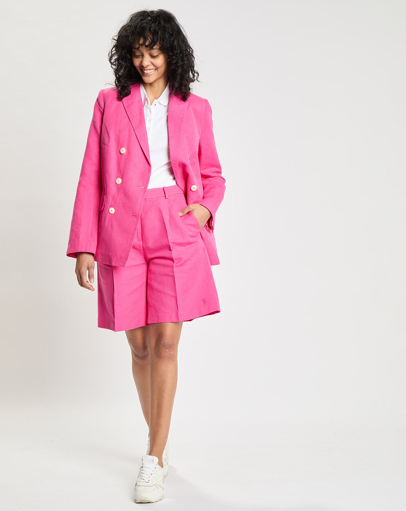 Tommy Hilfiger Blazer en Lin mélangé rose