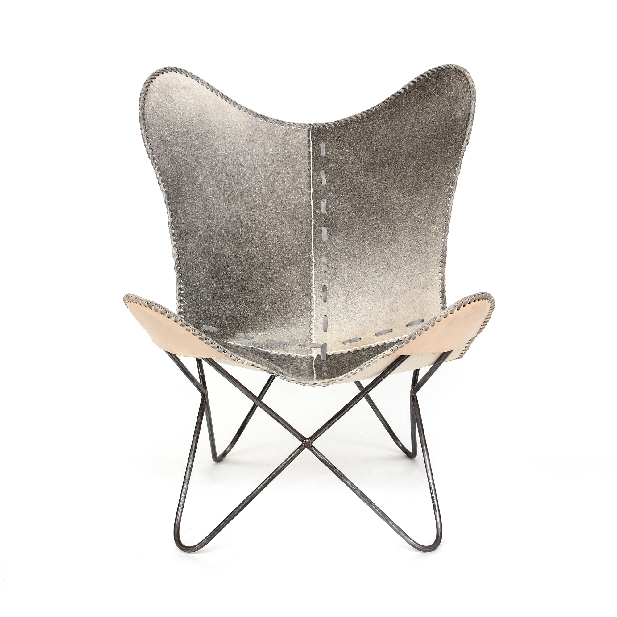 Lounger 'Gary', grau, vernickelt, T 70 cm, B 76 cm, H 92 cm von fischer's lagerhaus