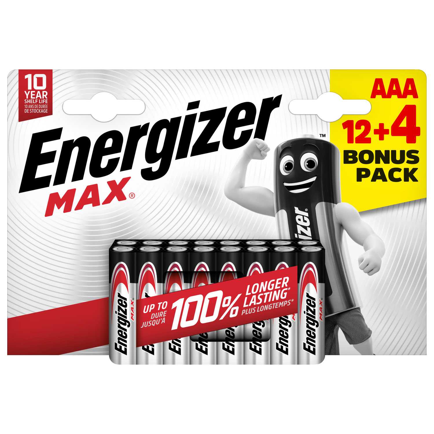 Energizer Max Batterien Alkali LR03 AAA 12 + 4 gratis
