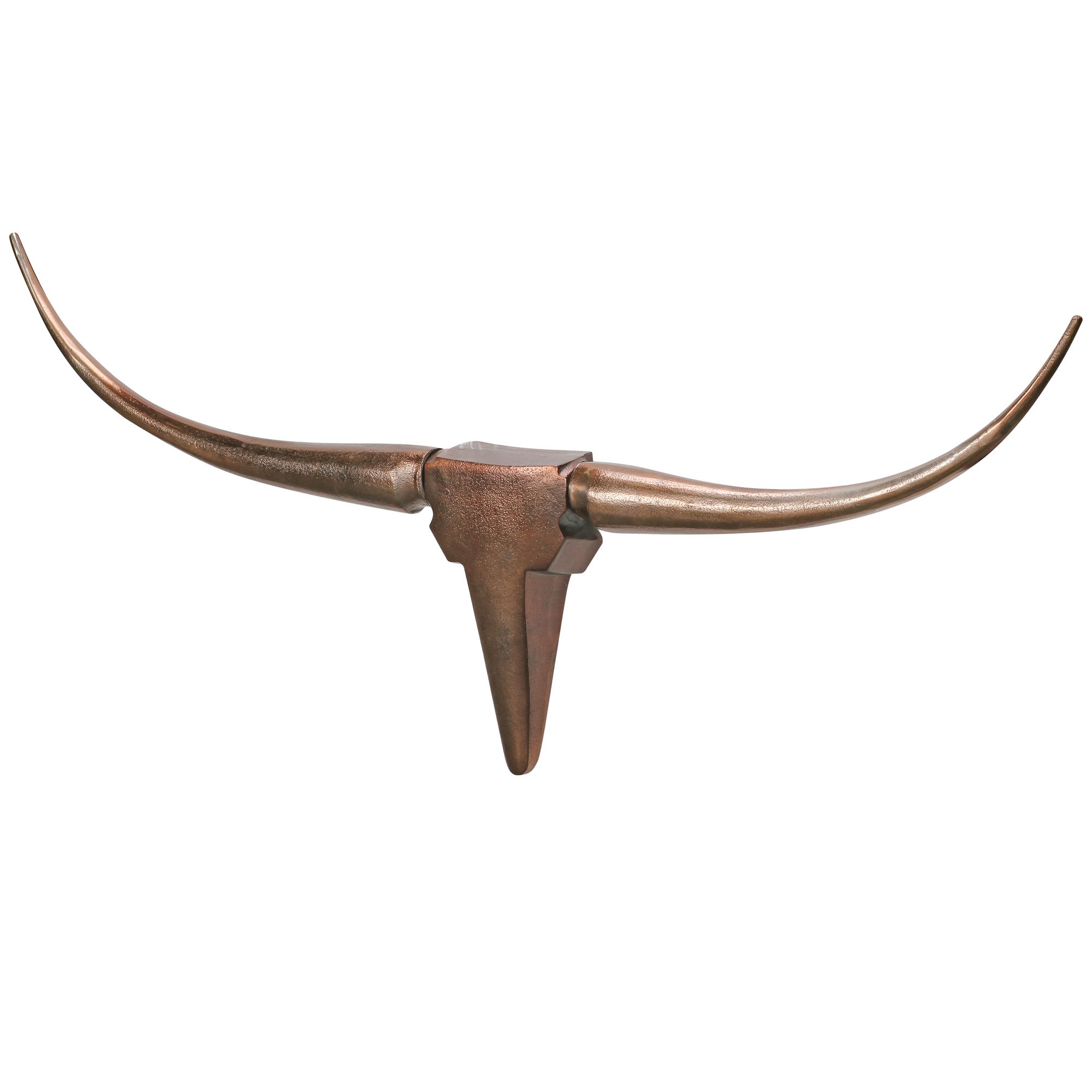 FineBuy Deko Geweih Bull M Aluminium Design Hörner 100cm Wanddekoration Bronze