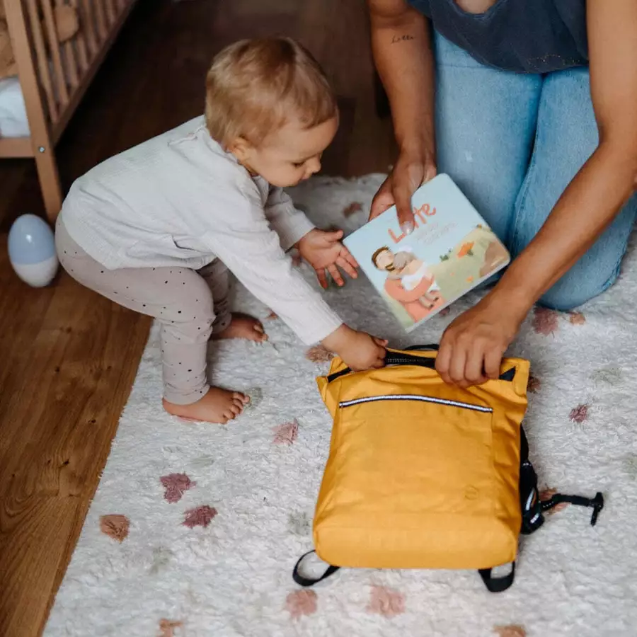 Anna und Oskar Fairer Kinderrucksack Kalle Mini Senfgelb