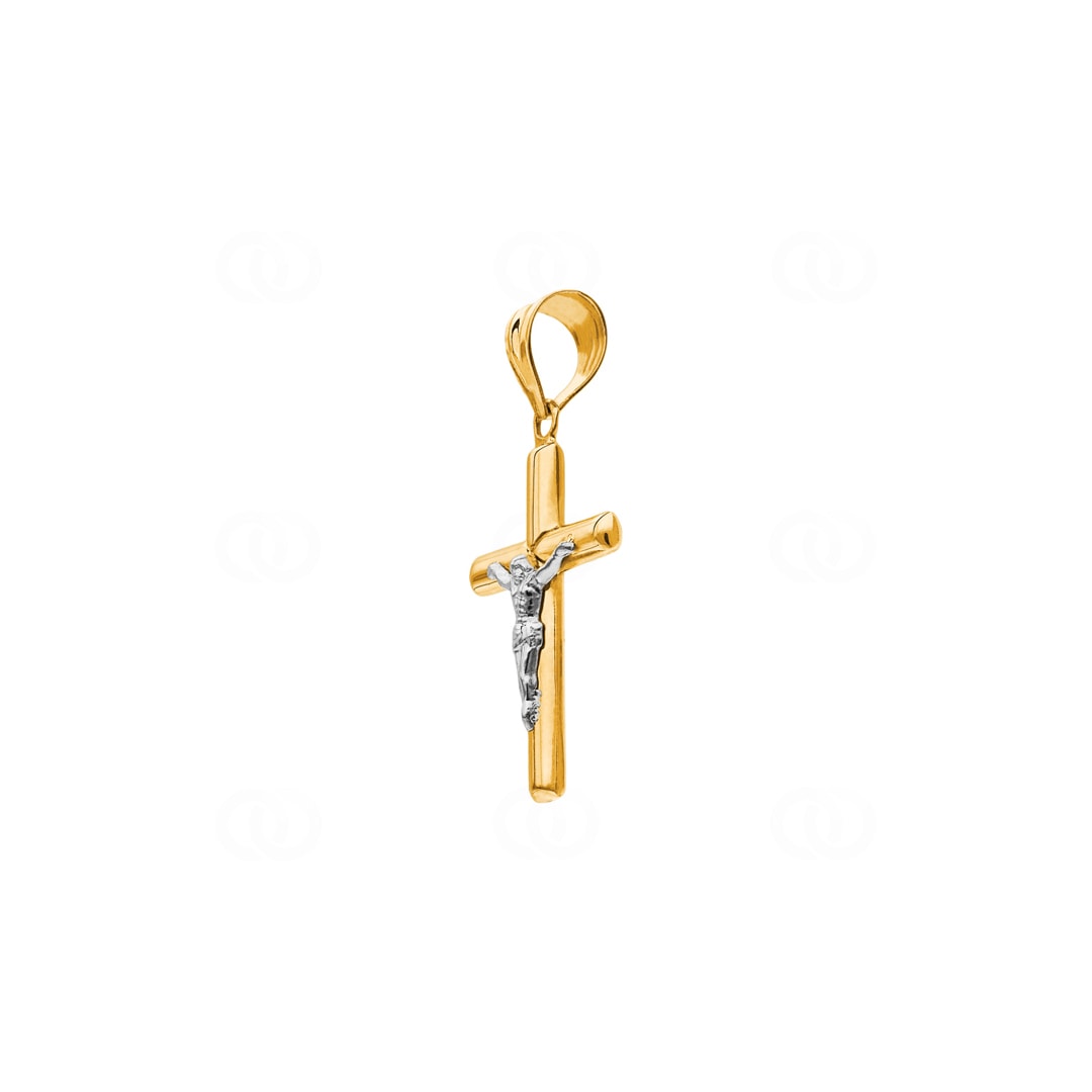Anhänger 750/18 K Gelbgold Kreuz mit Jesus 25 x 15mm