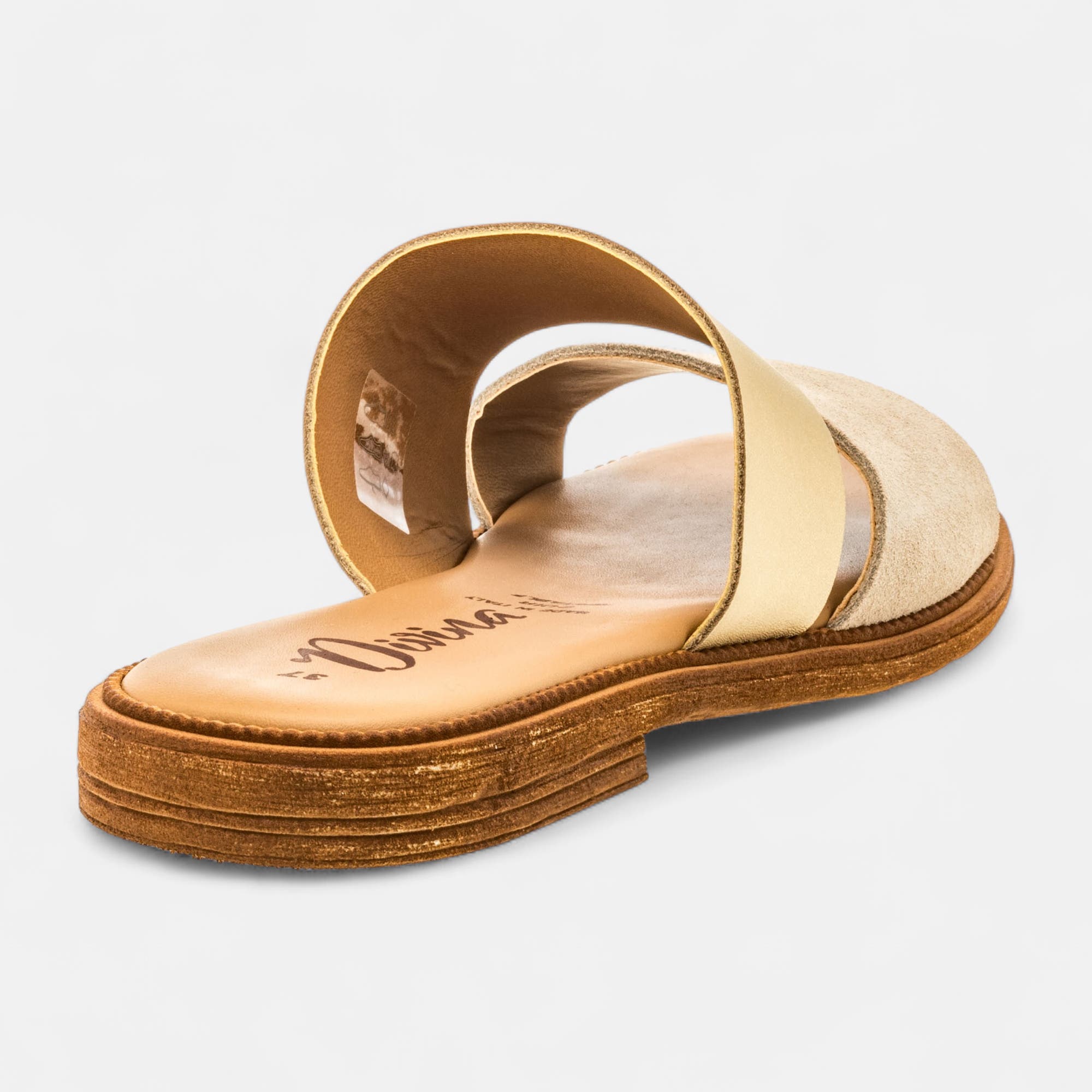 Mules Femme en cuir or