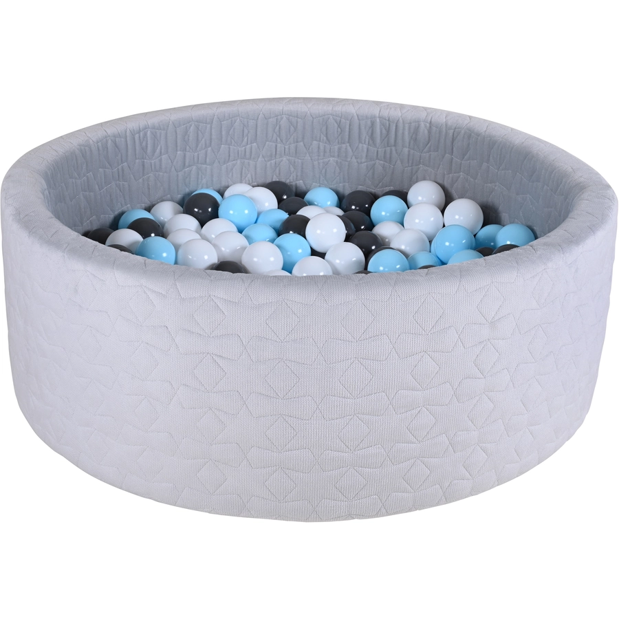 knorr toys® Bällebad soft Cosy geo grey inklusive 300 Bälle cremegreylightblue