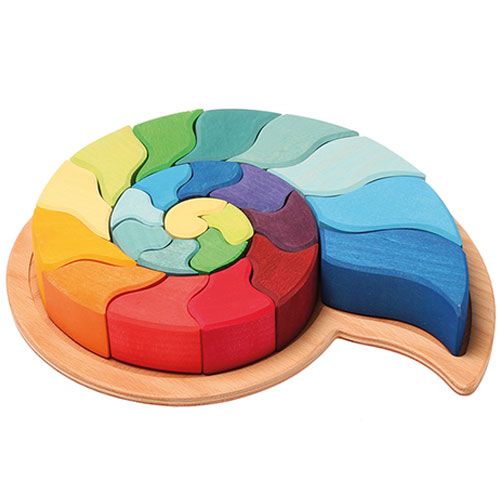 Grimm's houten blokkenpuzzel ammoniet - 23st