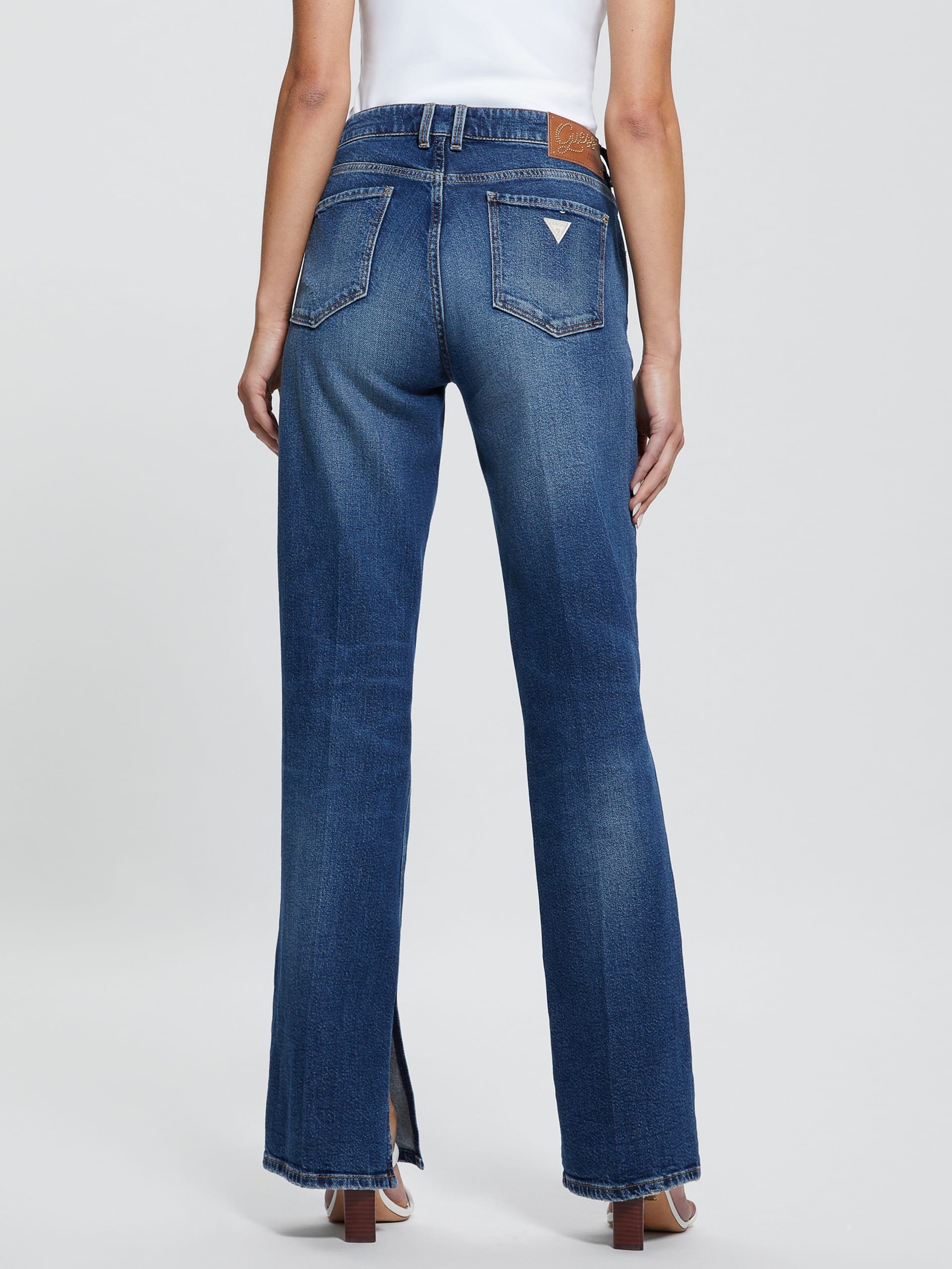 Calça jeans Eco Paulette Flare com fenda