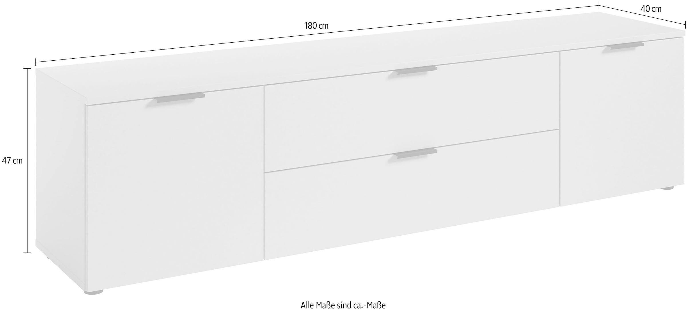 HBZ Lowboard »Linz TV-Unterschrank, BxHxT 180x47x40cm« 1 Stk. tlg. Breite 180cm,Lip-Griff, Melaminbeschichtung