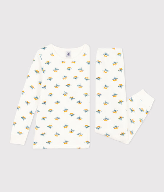 Pyjama fleur petite fille en bouclette éponge