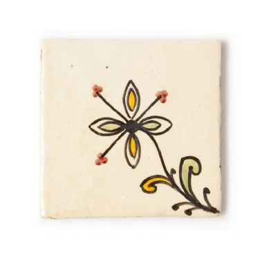 Fliese 'Petite Fleur', vanille, L 10 cm, B 10 cm von fischer's lagerhaus
