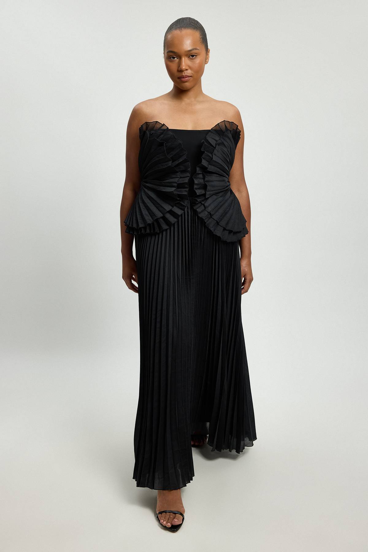 KarenMillen Robe Maxi Plissée En Popeline De Coton Grande Taille