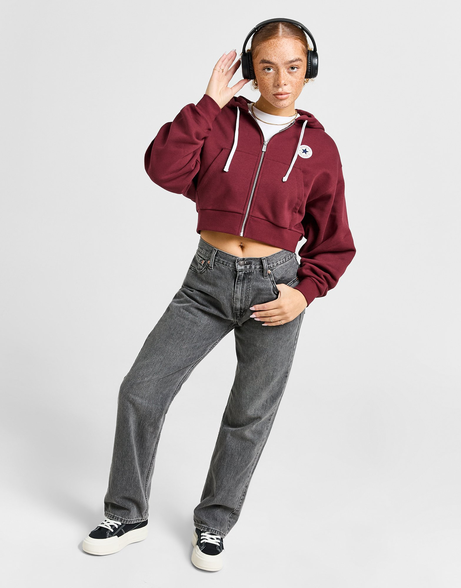 Converse Sweat à Capuche Zippé Retro Chuck Taylor Femme