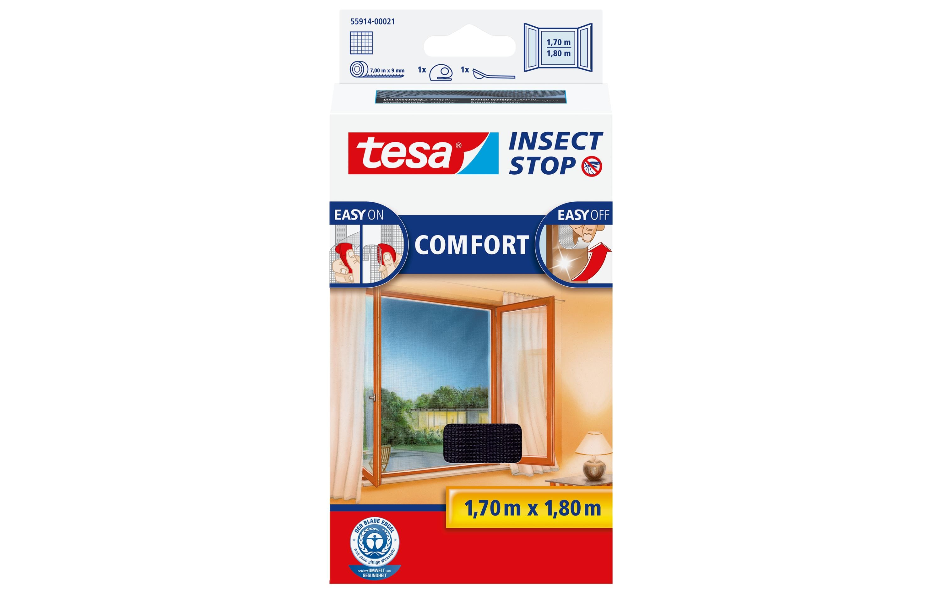 Fliegengitter Insect Stop Comfort Fenster 1.7 x 1.8mInsektenschutz für Fenster, anthrazit