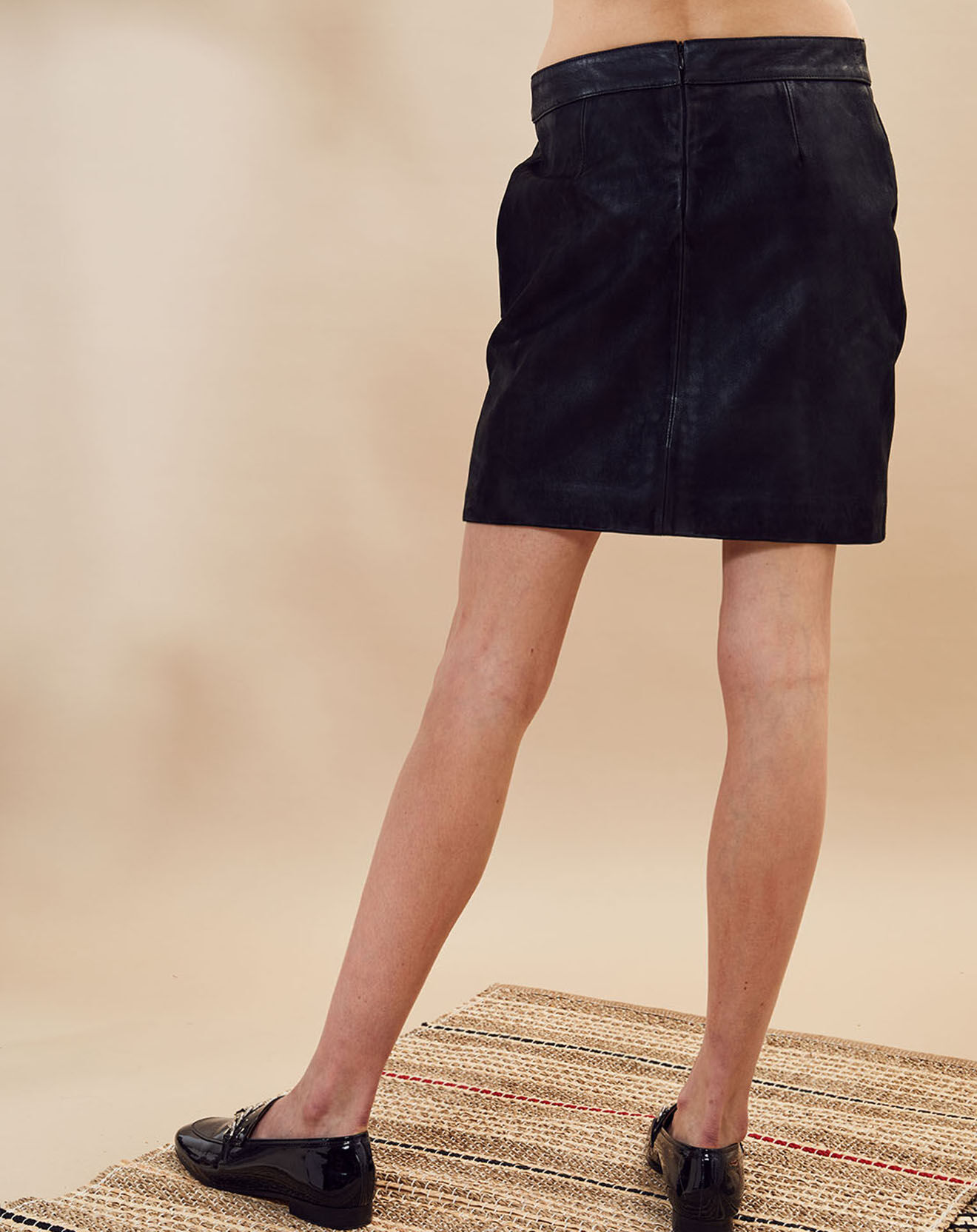 Louizon Jupe en Cuir Hollie noire