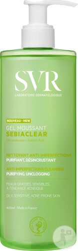 SVR Sebiaclear Gel Moussant Visage Et Corps Peaux Grasses Sensibles À Tendance Acnéique 400ml