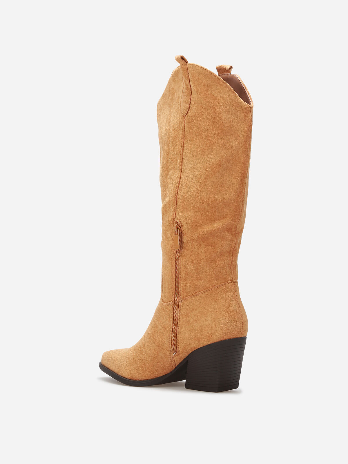 Bottes santiags en suédine- Marron clair