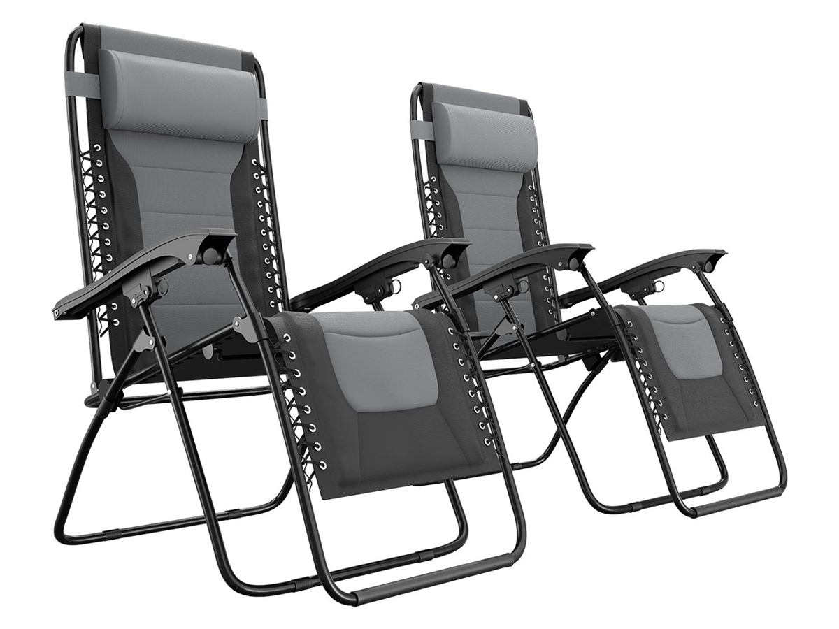 LifeGoods Comfort set van 2 relaxstoelen - Black/Grey