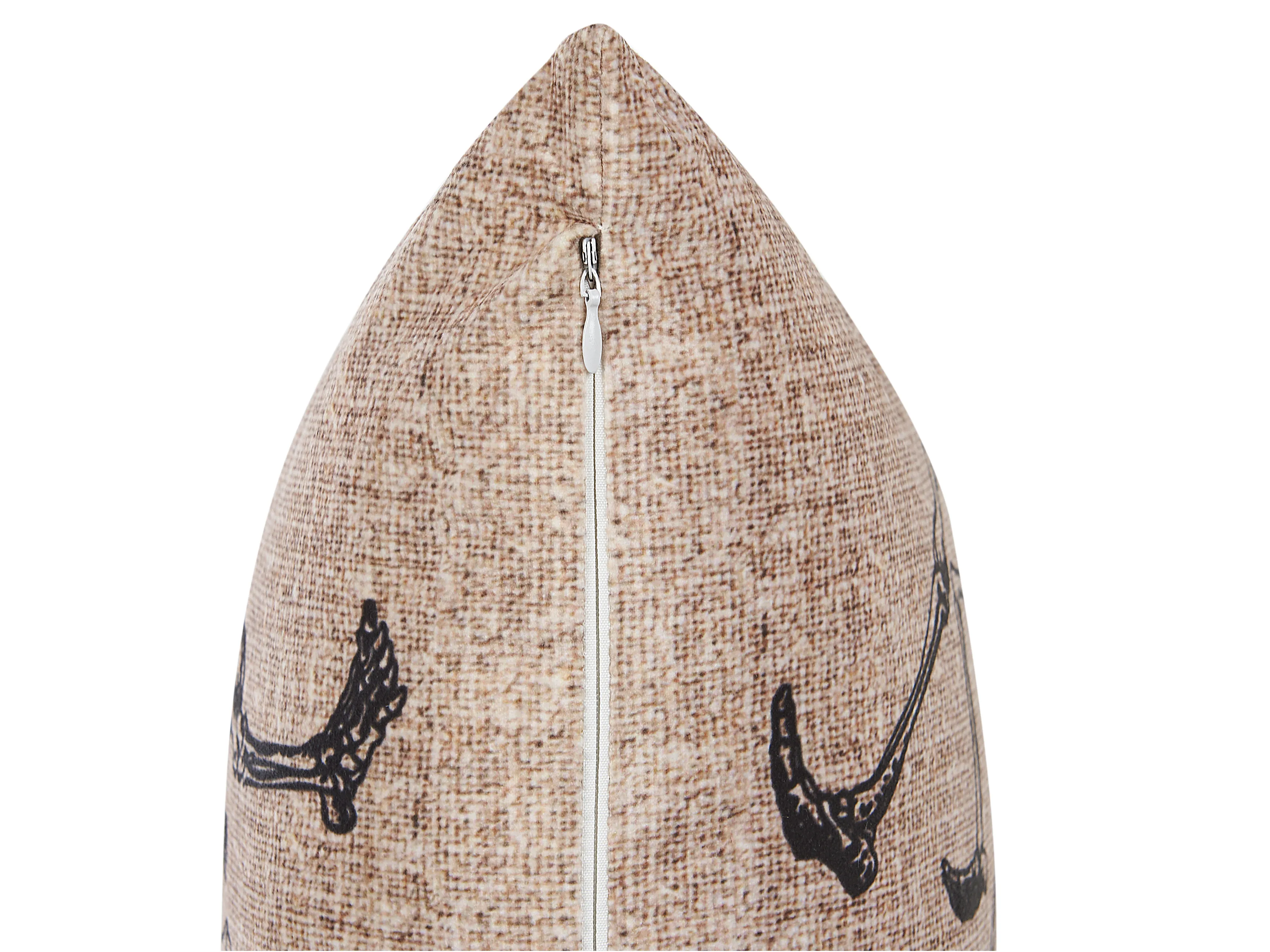 Set van 2 sierkussens MORTESTI Fluweel 45 x 45 cm Lichtbeige abstract patroon