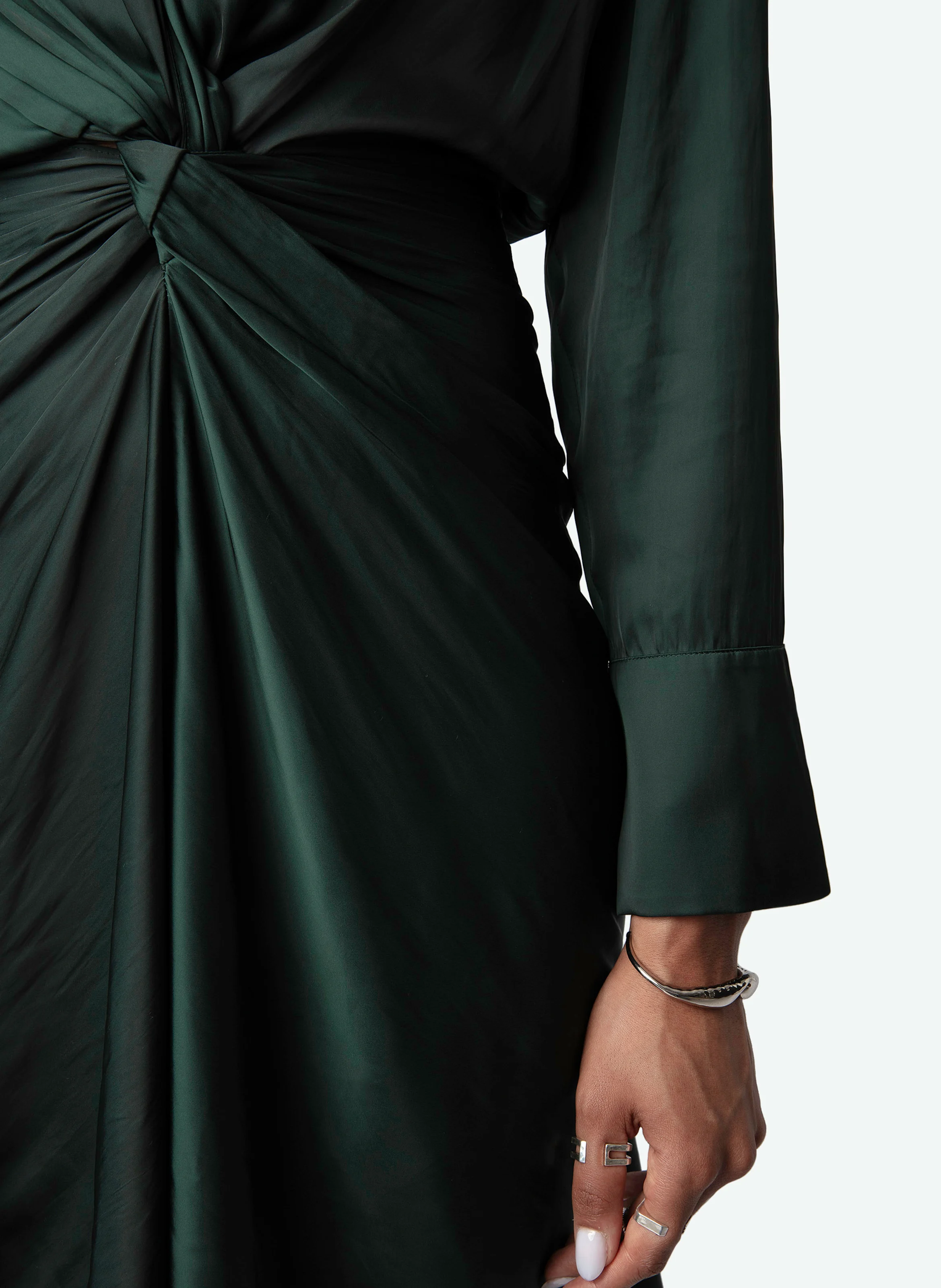 ROZO - Robe midi drapée | Vert