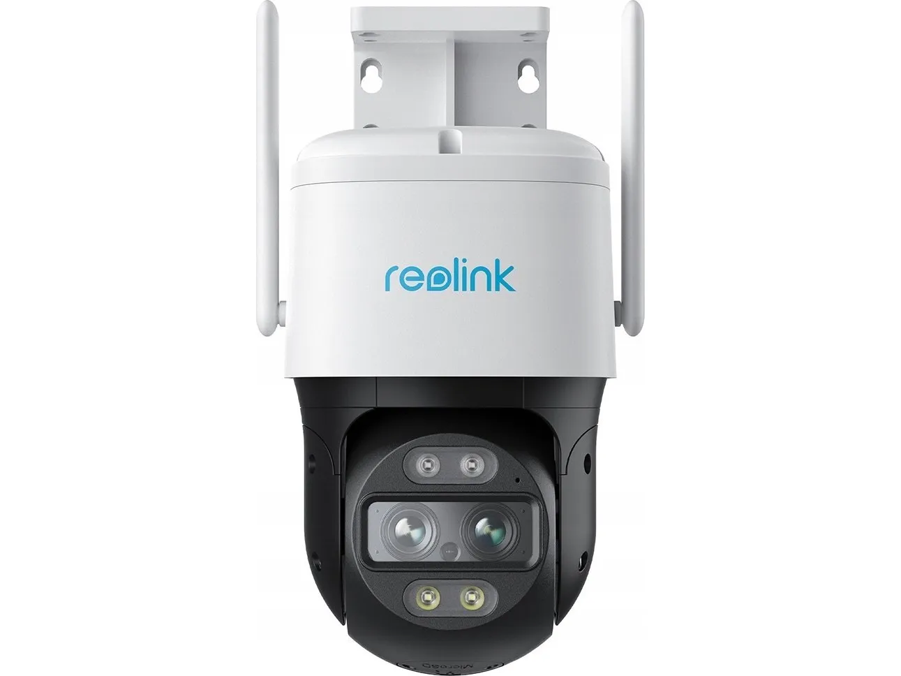 Reolink Trackmix Series W760 - Netværksovervågningskamera - PTZ - kanontårn - udendørs - vandtæt - farve (Dag/nat) - 2 x 8 MP - 3840 x 2160 - 4K - motoriseret - audio - trådløs - WiFi - LAN 10/100 - H.264, H.265 - DC 12 V