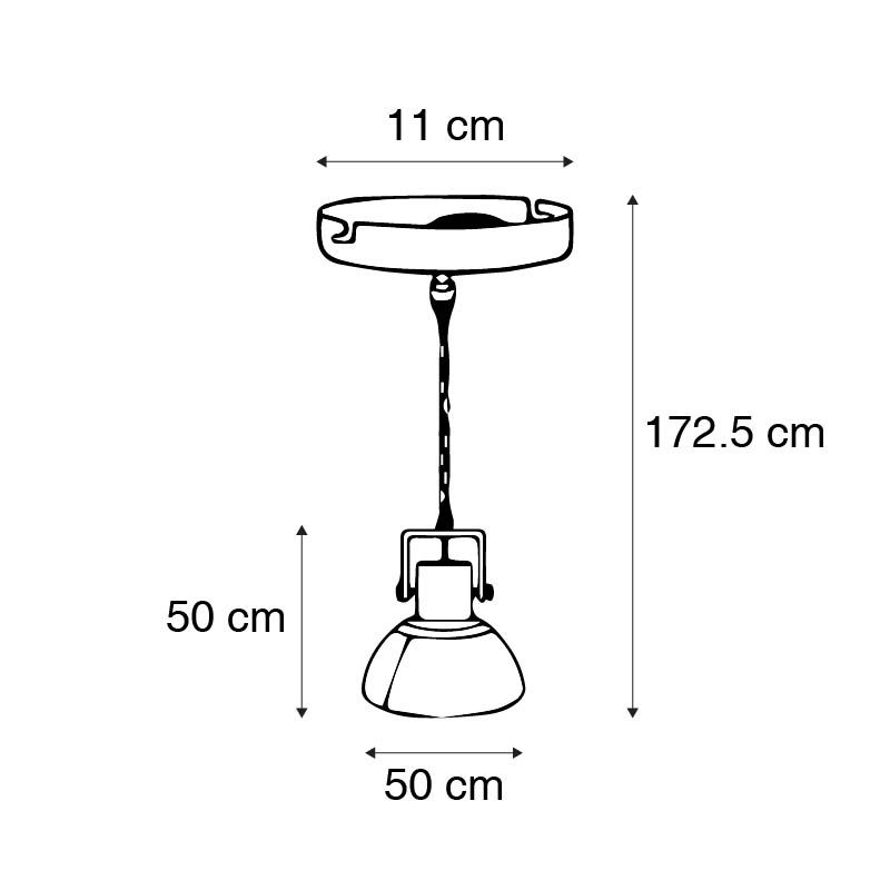 Industriële hanglamp grijs 40 cm - Samia Sabo