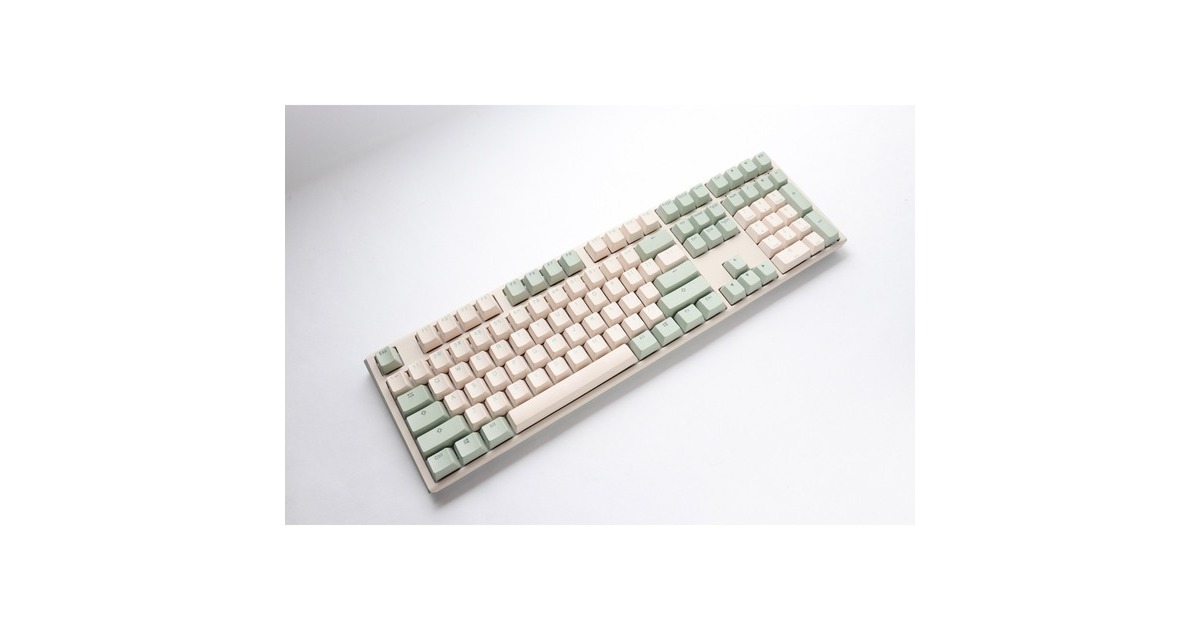 DuckyOne 3 Matcha, toetsenbord  (Crème/groen, US lay-out, Cherry MX Red, PBT Double Shot, hot swap)