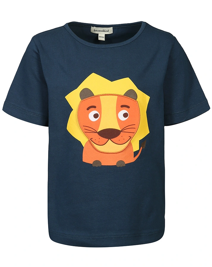 T-Shirt LÖWE mit Klappe in dunkelblau