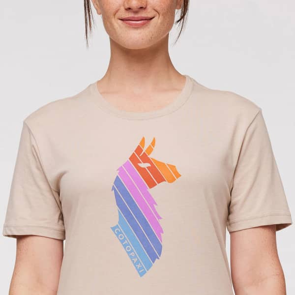 T-shirt COTOPAXI LLAMA STRIPES ORGANIC T-SHIRT W OATMEAL