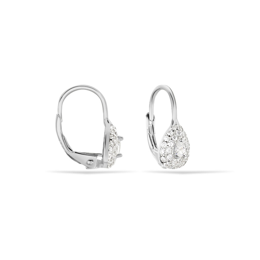 Boucles D'oreilles Pendantes Feyza Argent Blanc Oxyde De Zirconium