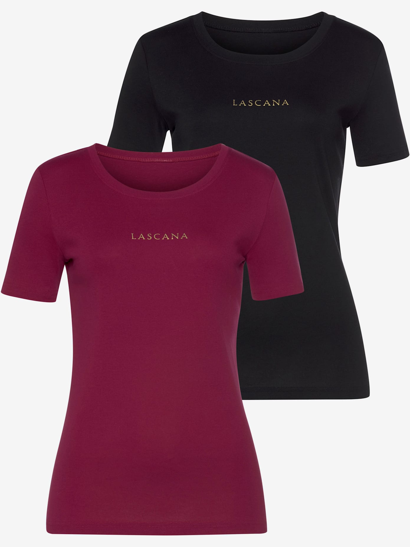 T-shirt logo lascana couleur or devant