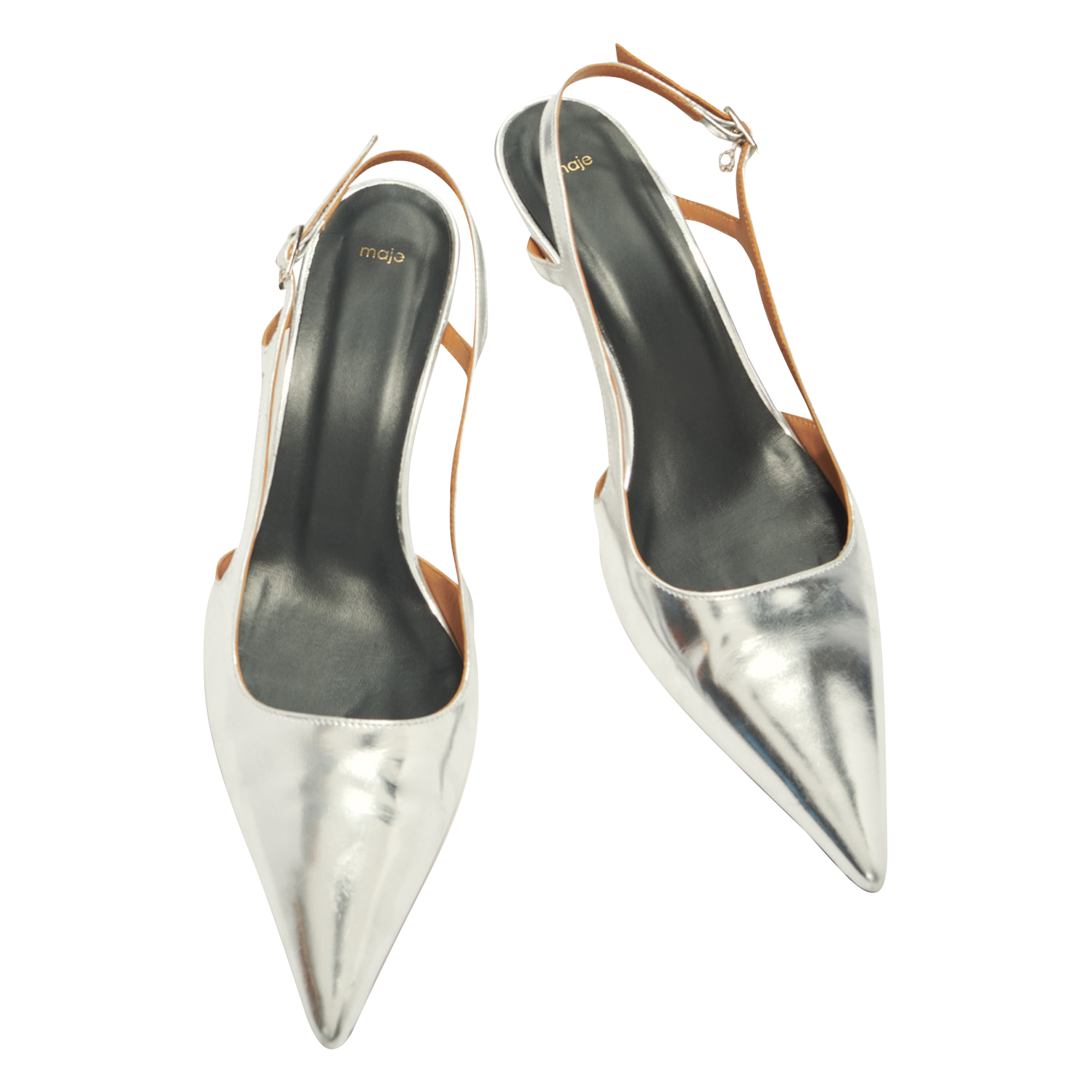 Escarpins en cuir métallisé | Argent