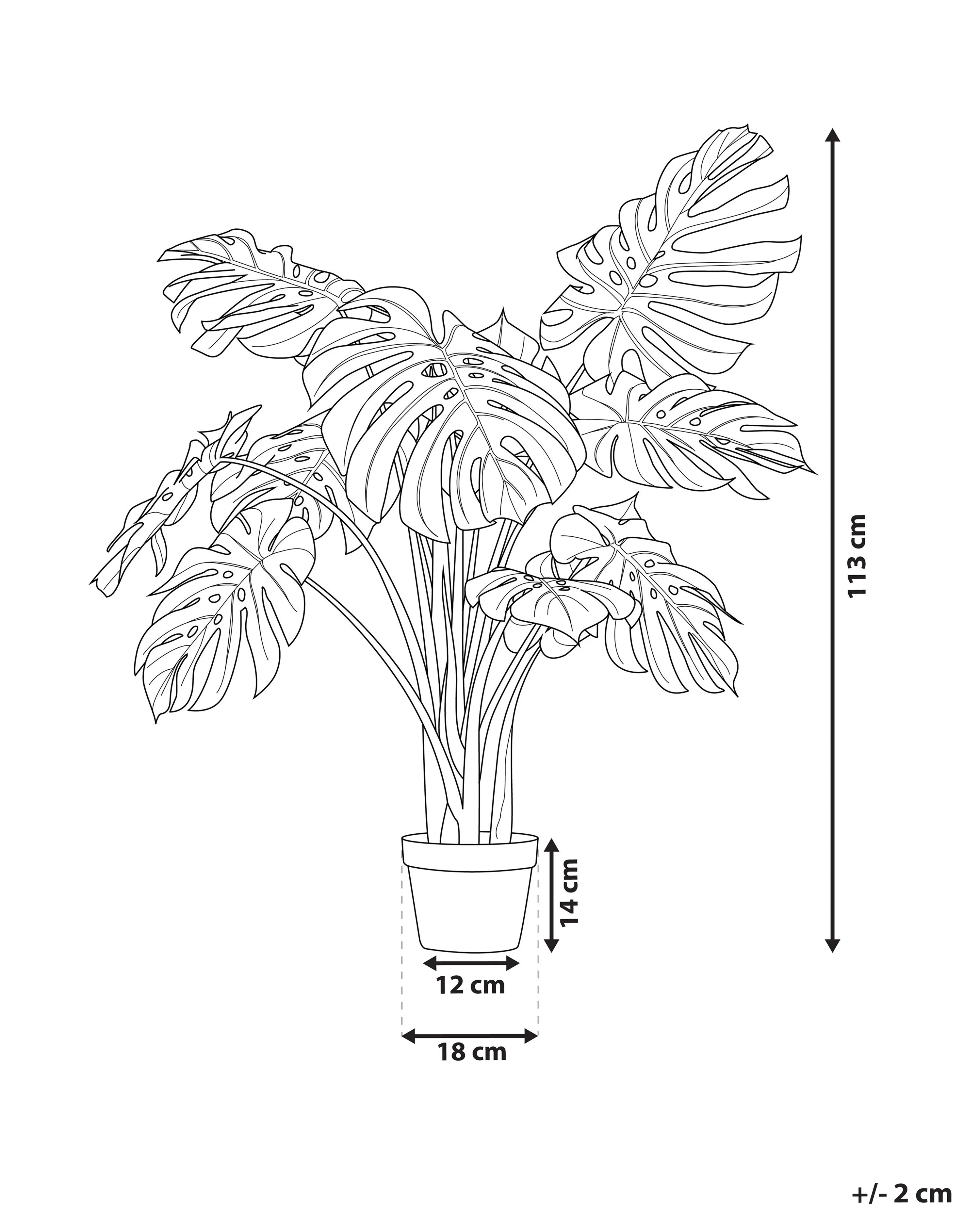 Kunstplant MONSTERA PLANT 113 cm Groen