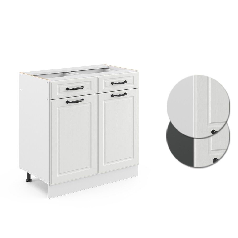 Vicco Schubunterschrank 80 cm Weiß Küchenschrank Unterschrank Küchenzeile R-Line