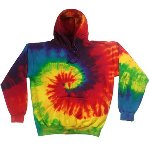 Moletom com capuz tie-dye arco-íris, Colortone