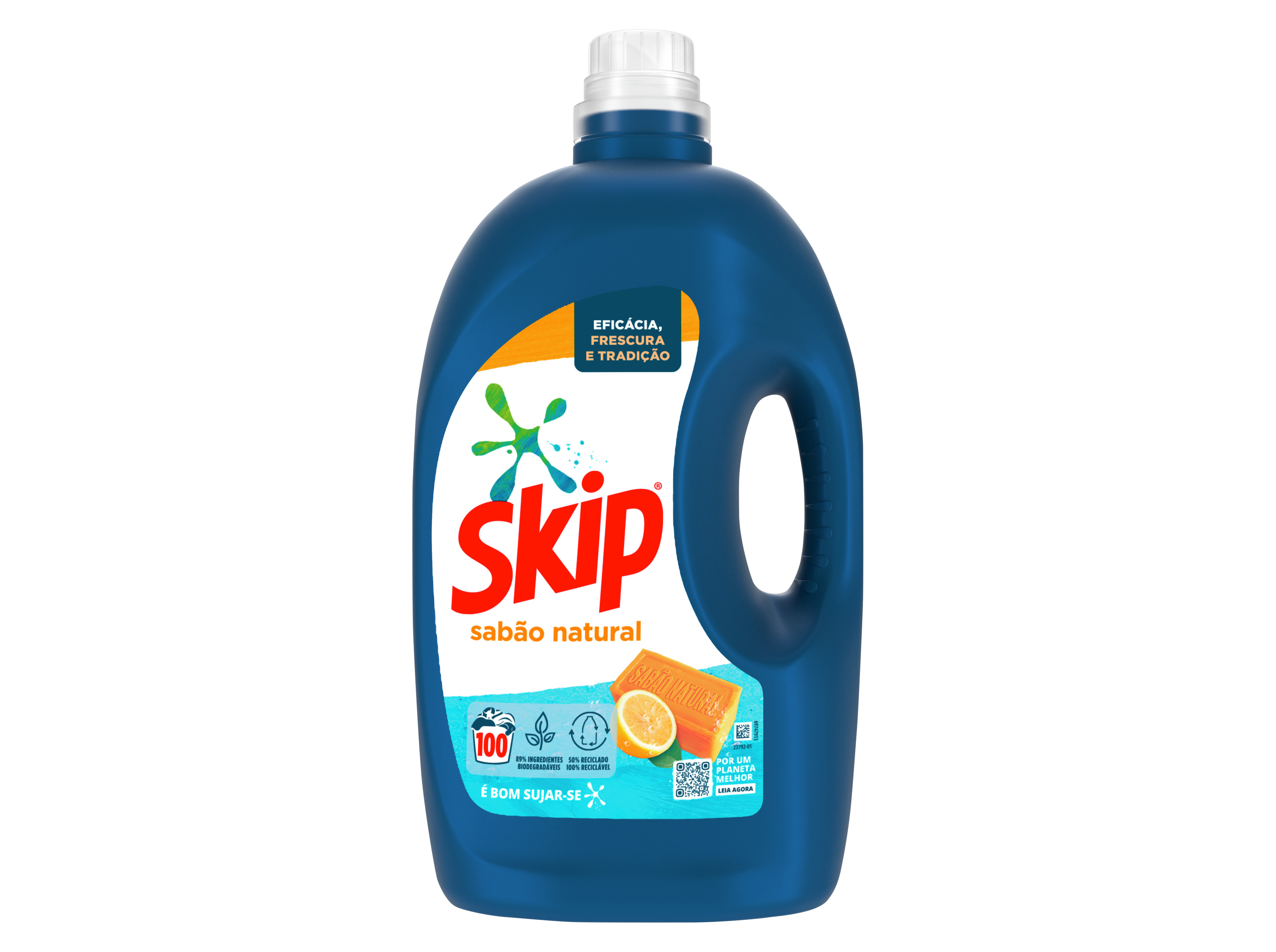 DETERGENTE ROUPA MÁQUINA LIQUÍDO SKIP SABÃO NATURAL 100D
