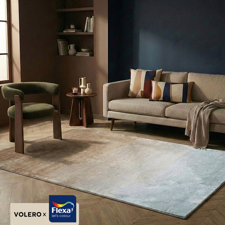 Abstract vloerkleed - Mellow Blauw/Taupe