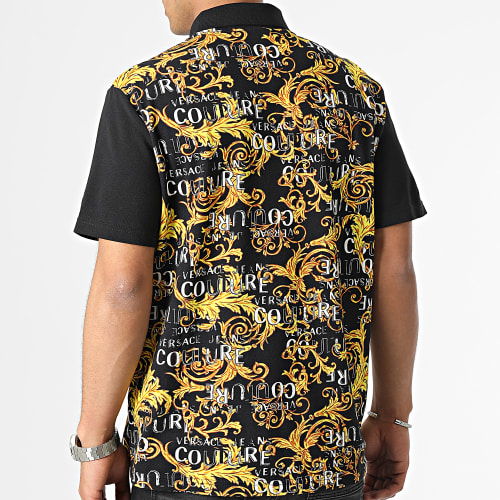 Polo Manches Courtes Intarsia Baroque 74GAG613 Noir Renaissance