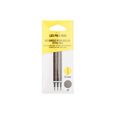 Les Prix Mini - Pack de 3 recharges pour stylo gel effaçable - noir