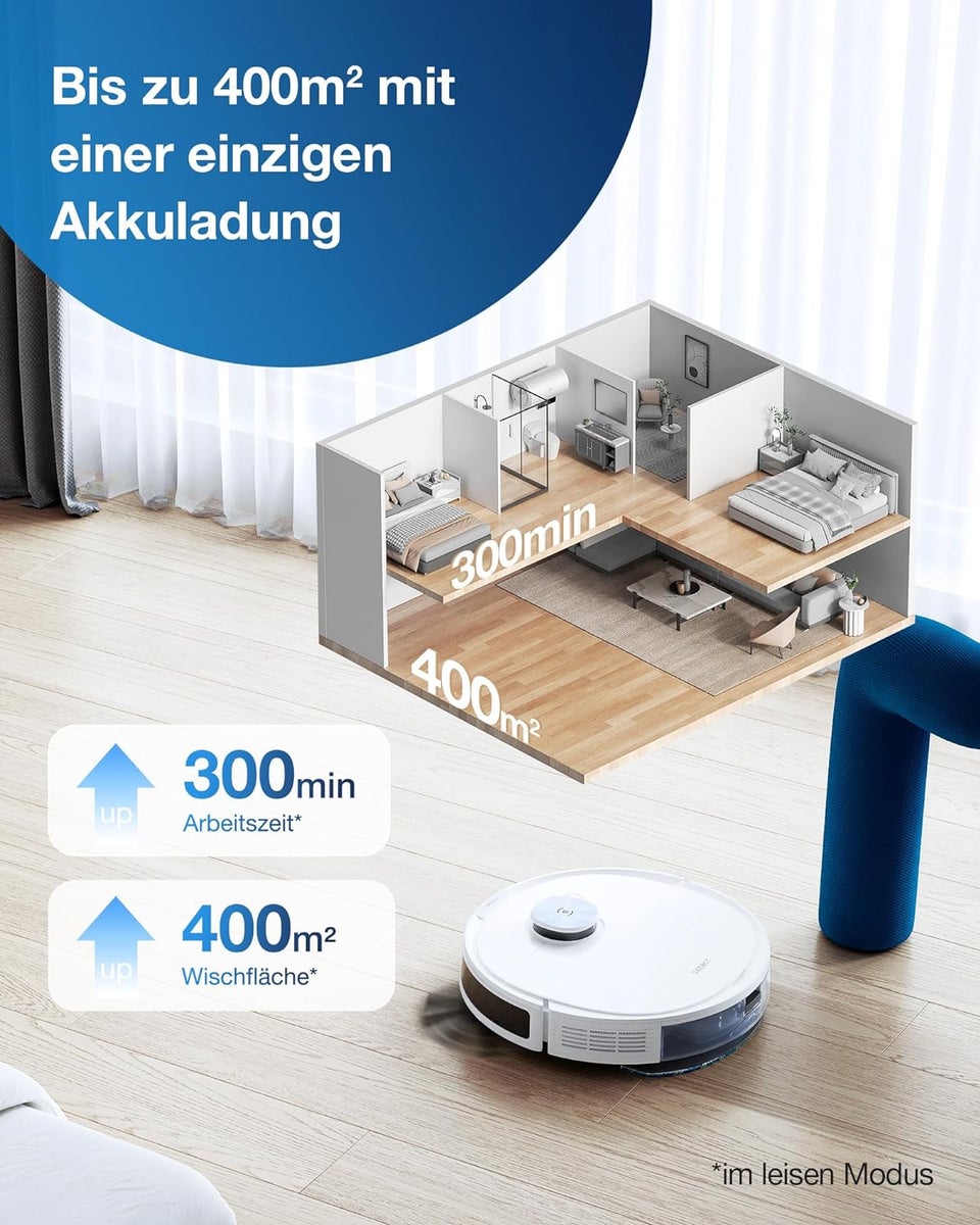ECOVACS DEEBOT N10 Plus nat/droog robotstofzuiger, 4300PA, LiDAR-navigatie, zelflozend station