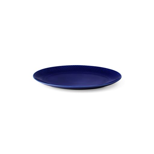 Lyngby Porcelæn Rhombe Color Ovalt Serveringsfad, Mørkeblå, 35x26 cm